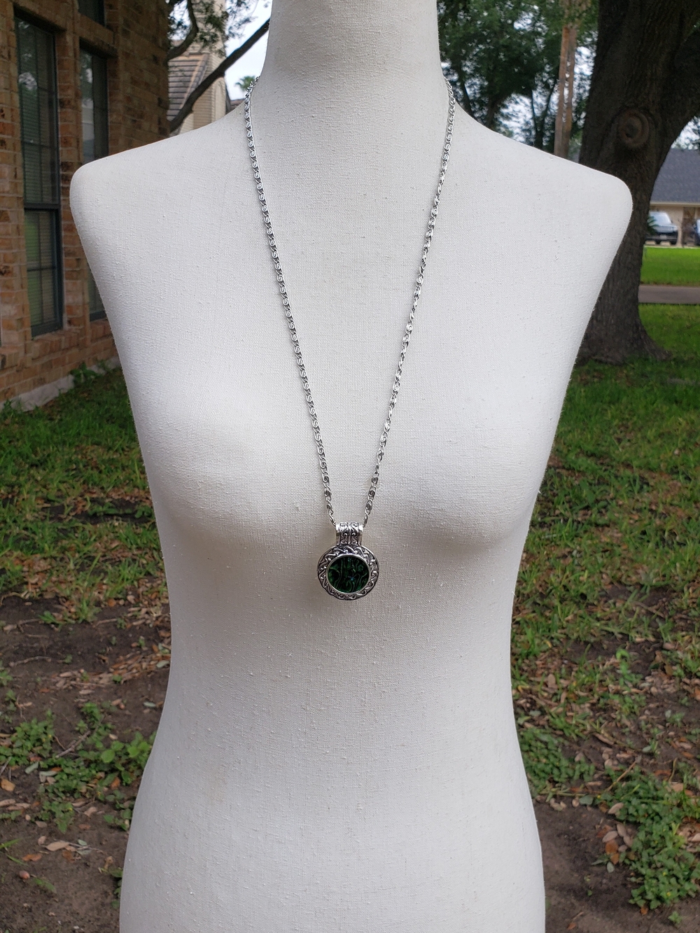 Silver-Tone Abalone Pendant